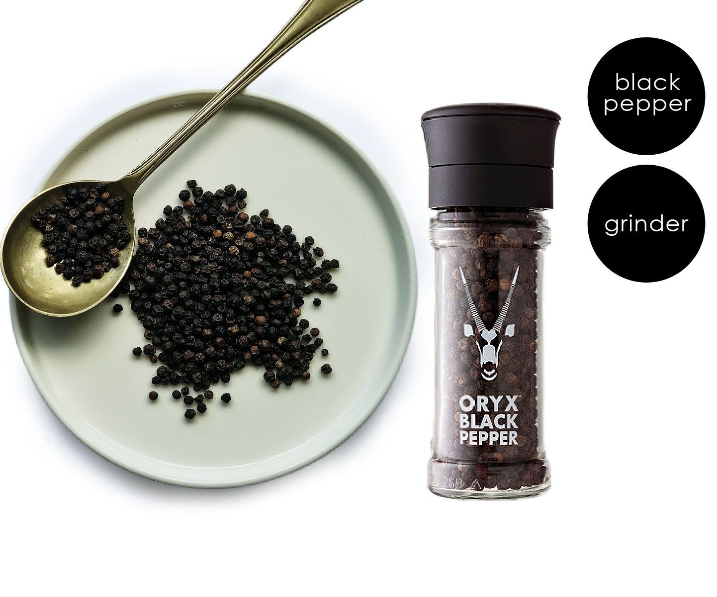 Oryx black pepper with grinder