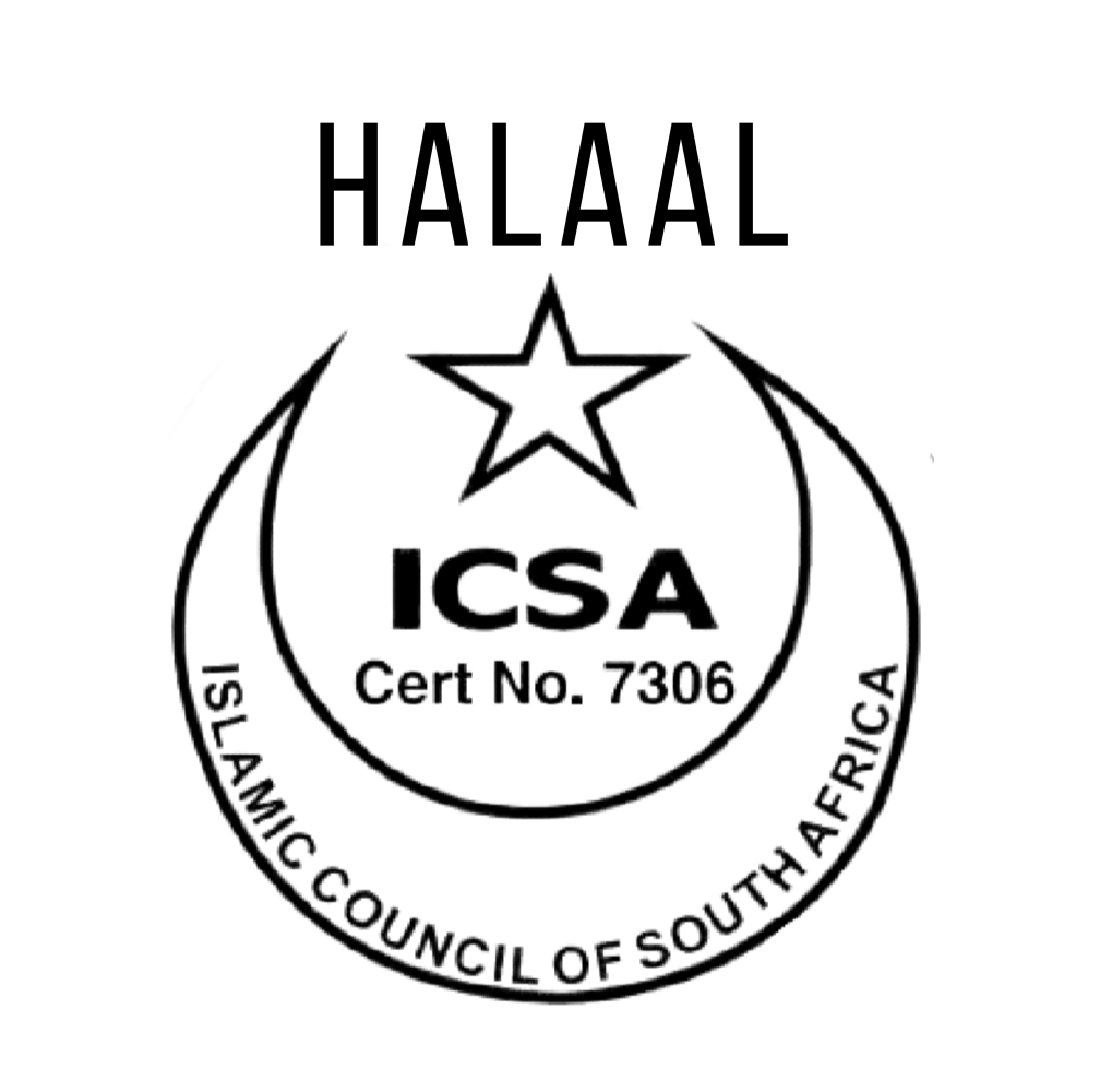 Halaal certification logo from the Islamic Council of South Africa on a white background